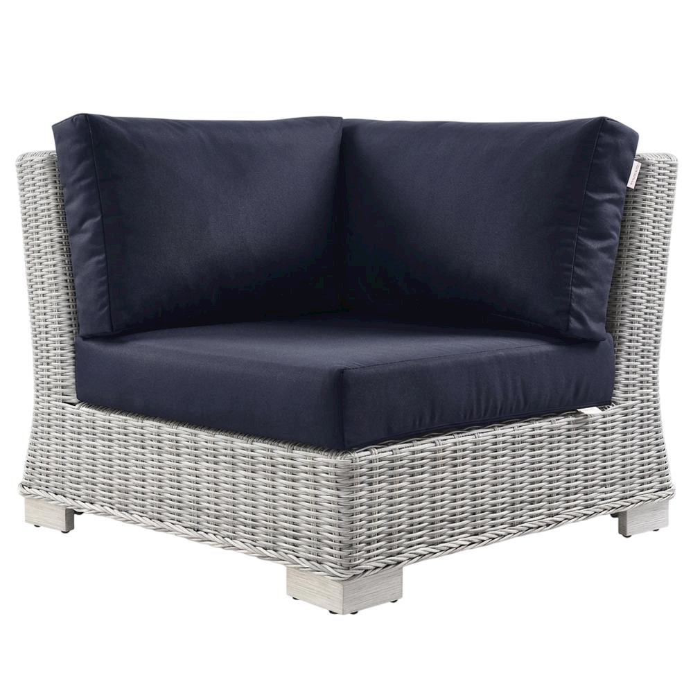 Outdoor Wicker Rattan Corner Chair For Patio Lounge Use. Picture 1