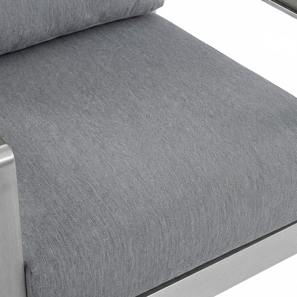 Aluminum Outdoor Lounge Armchair With Armrest And Sturdy Frame. Picture 5