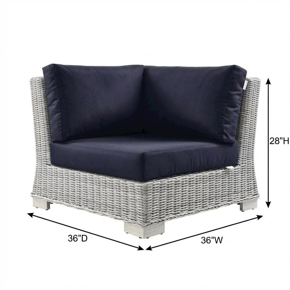 Outdoor Wicker Rattan Corner Chair For Patio Lounge Use. Picture 7