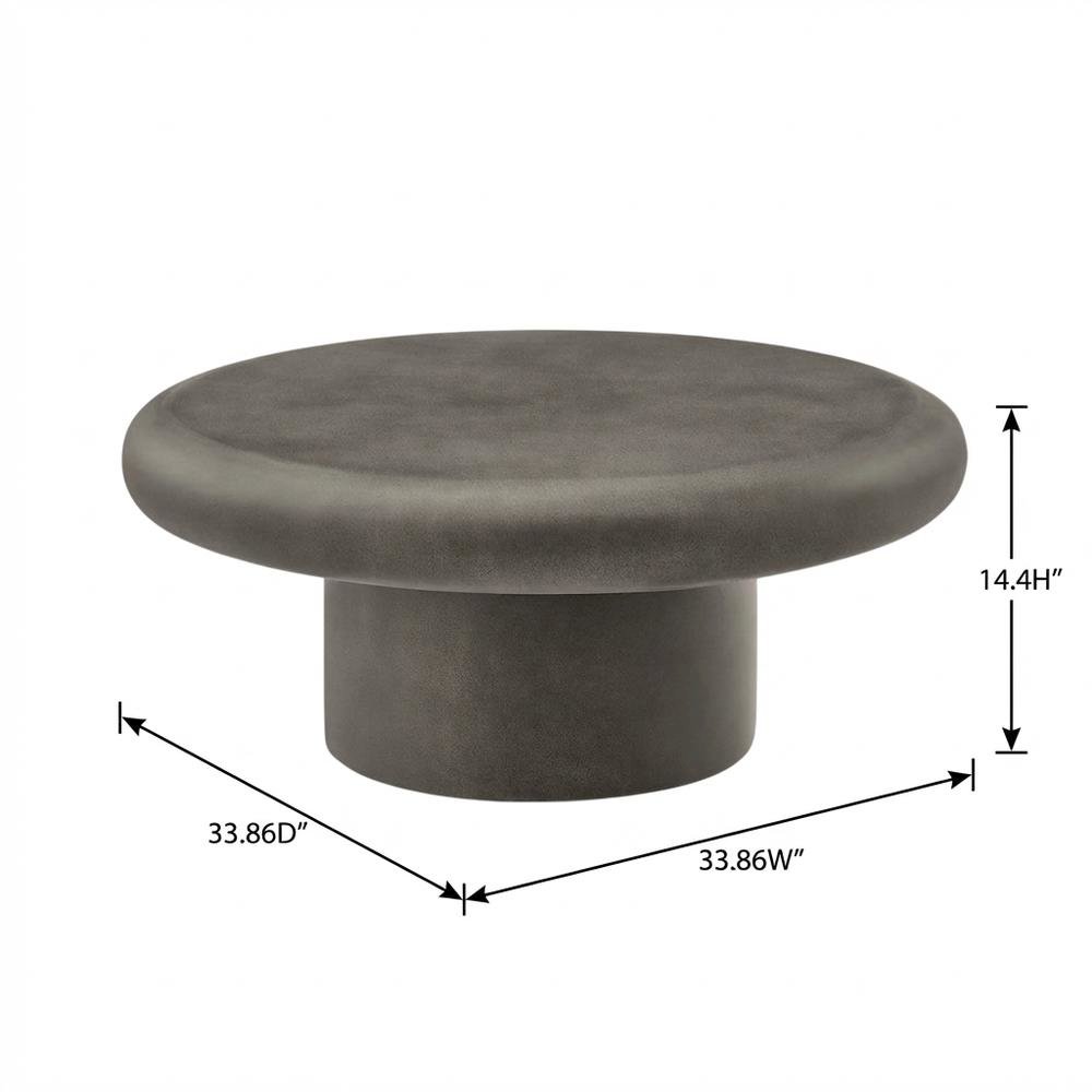 Round Concrete Outdoor Coffee Table with Modern Design and Durable Finish. Picture 7