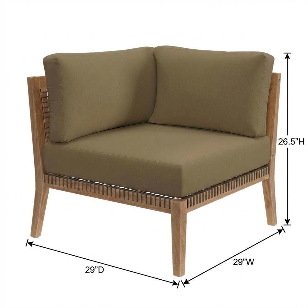 Outdoor Lounge Chair With Teak Wood Frame And Comfortable Seat. Picture 7