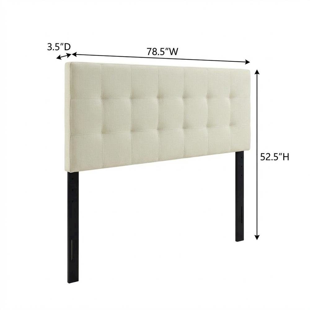 Upholstered Fabric King Headboard with Soft Padding and Classic Design. Picture 6
