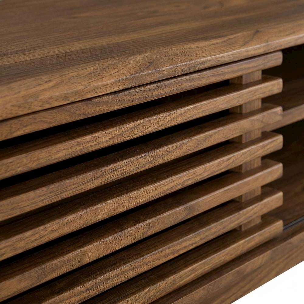 Wooden brown TV stand with 48-inch width and sleek design. Picture 5