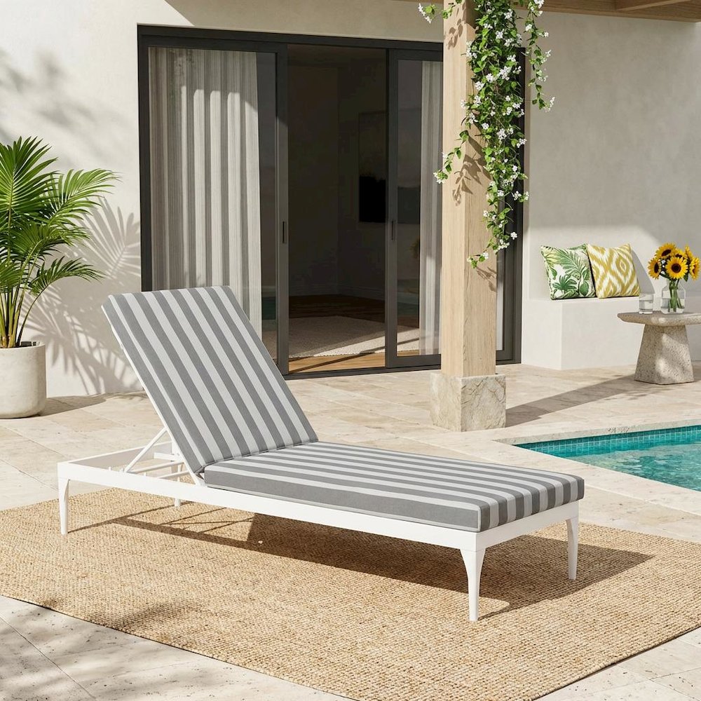 Outdoor Patio Chaise Lounge Chair In Weather-Resistant Finish, Relaxing Comfort. Picture 2