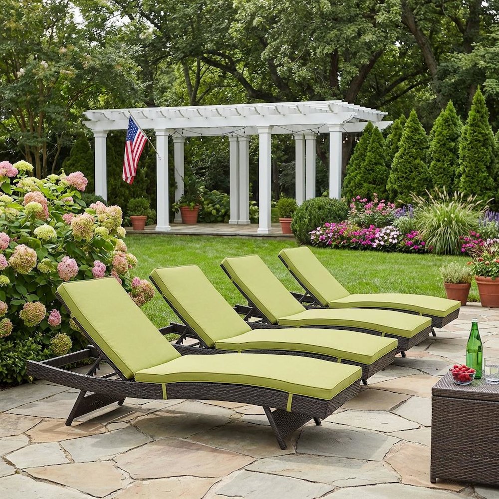 Outdoor Patio Chaise Set Of 4 With Comfortable Cushions And Stylish Design. Picture 3