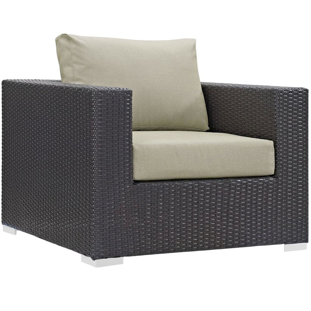 Outdoor Patio Armchair With Cushions And Armrests For Garden Lounge. Picture 1