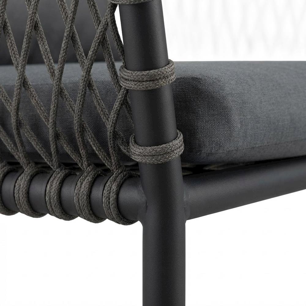 Outdoor Patio Dining Armchair With Cushioned Seat And Armrests. Picture 6