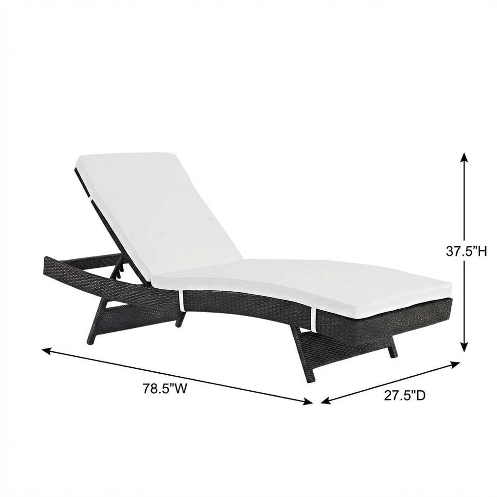 Outdoor Patio Chaise With Cushioned Seat For Comfortable Lounge. Picture 7