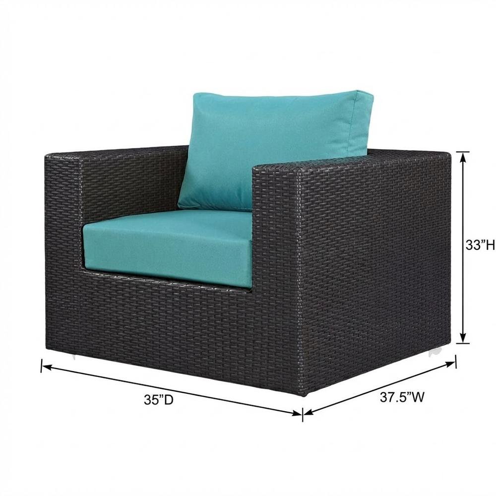 Outdoor Patio Armchair With Cushioned Seat And Backrest For Comfort. Picture 7