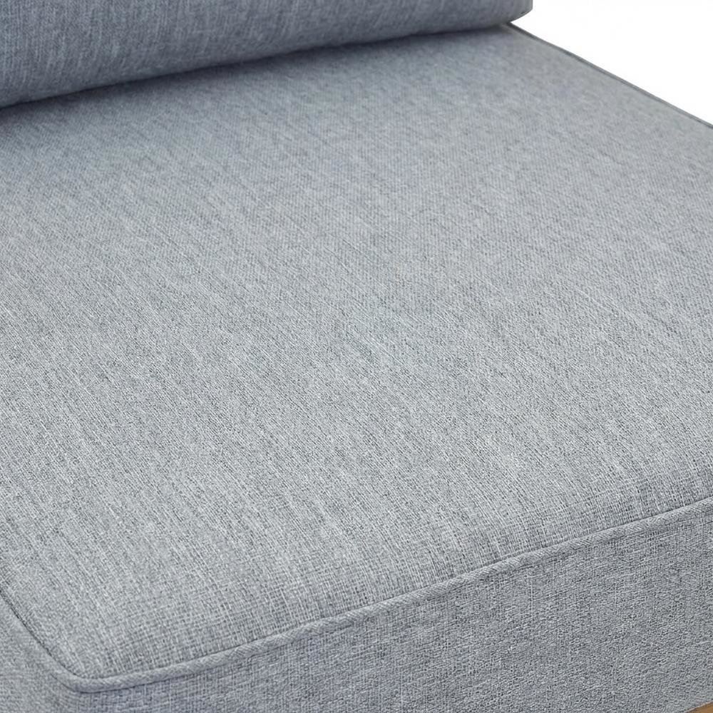 Outdoor Patio Teak Right-Facing Sofa With Cushioned Seat And Armrests. Picture 5