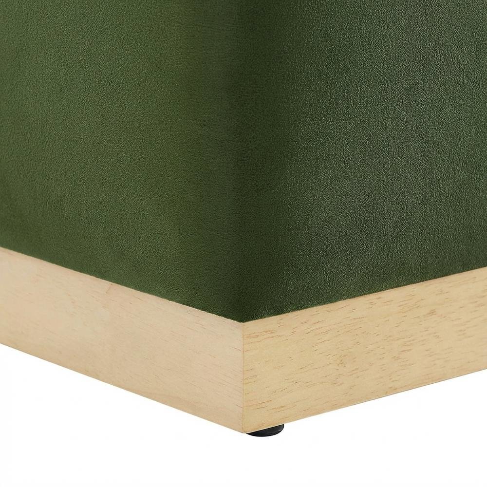 Performance Velvet Upholstered Ottoman With Square Design And Compact Size. Picture 6