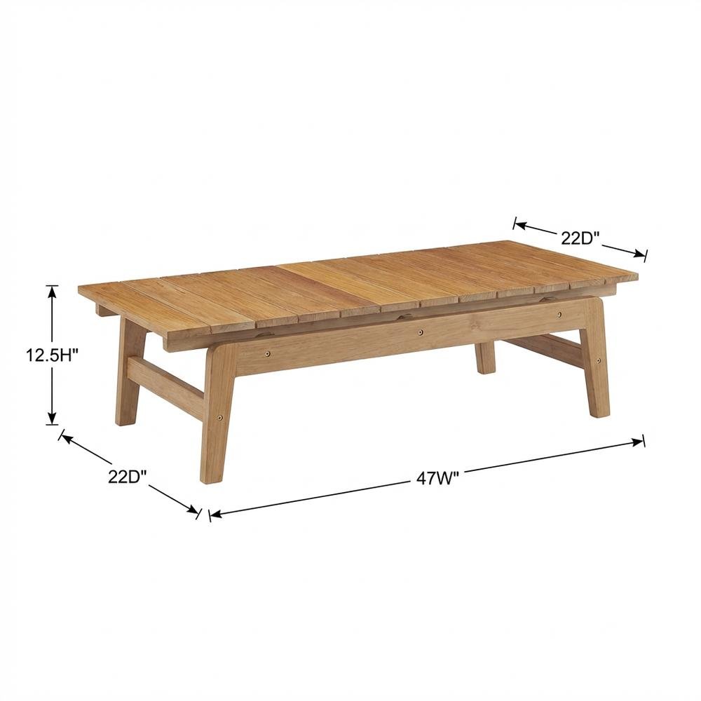 Teak Outdoor Coffee Table with Sleek Design and Durable Construction. Picture 7