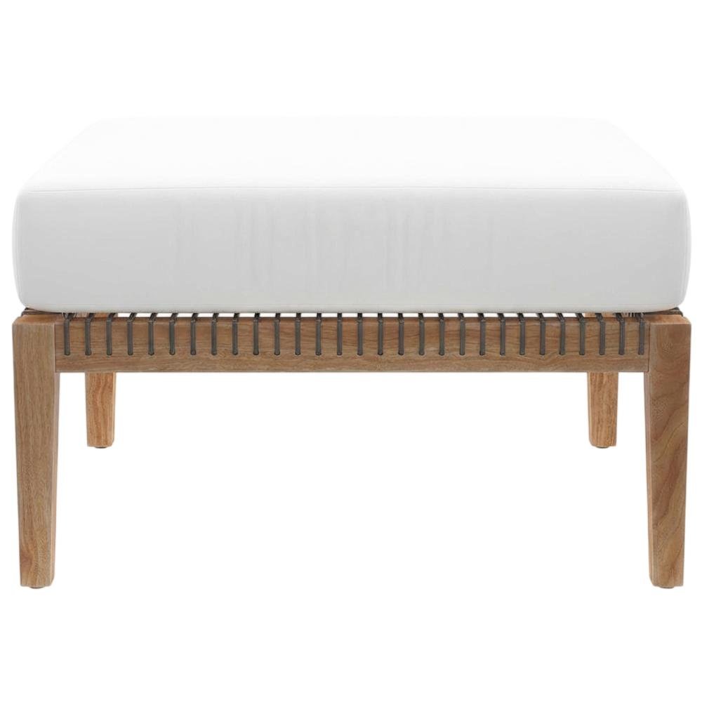 Teak Wood Outdoor Ottoman With Durable Finish And Versatile Use. Picture 4