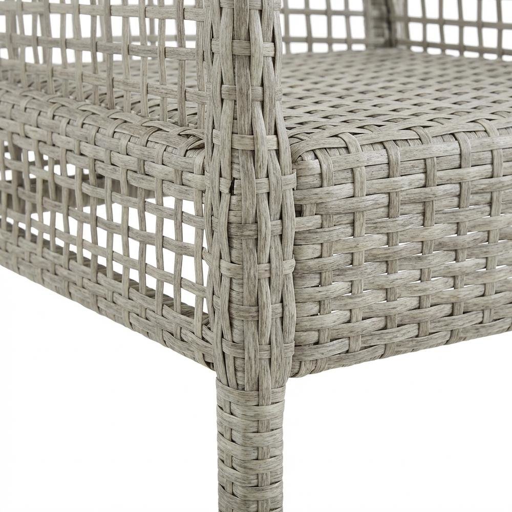 Outdoor Patio Wicker Rattan Dining Armchair Set Of 2, Cushioned Seat, Armrests. Picture 6