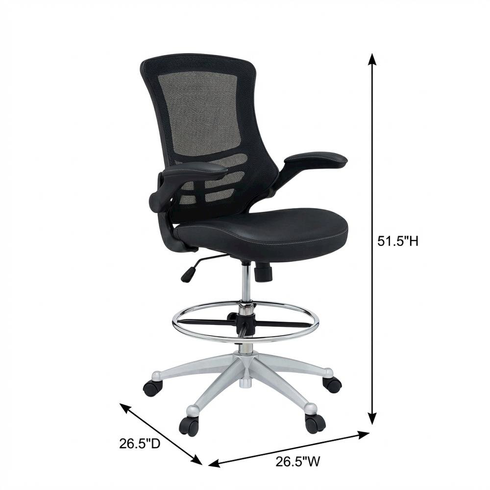 Vinyl Drafting Chair with Armrests and Adjustable Height for Office Use. Picture 5