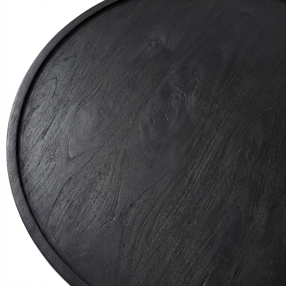 Round Wood Coffee Table with 17.5-inch Height and 30-inch Diameter. Picture 5