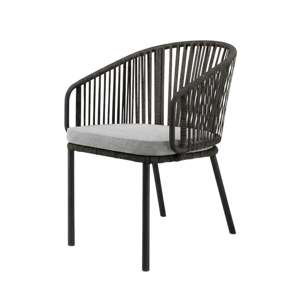 Outdoor Patio Armchair With Cushioned Seat And Armrests. Picture 1