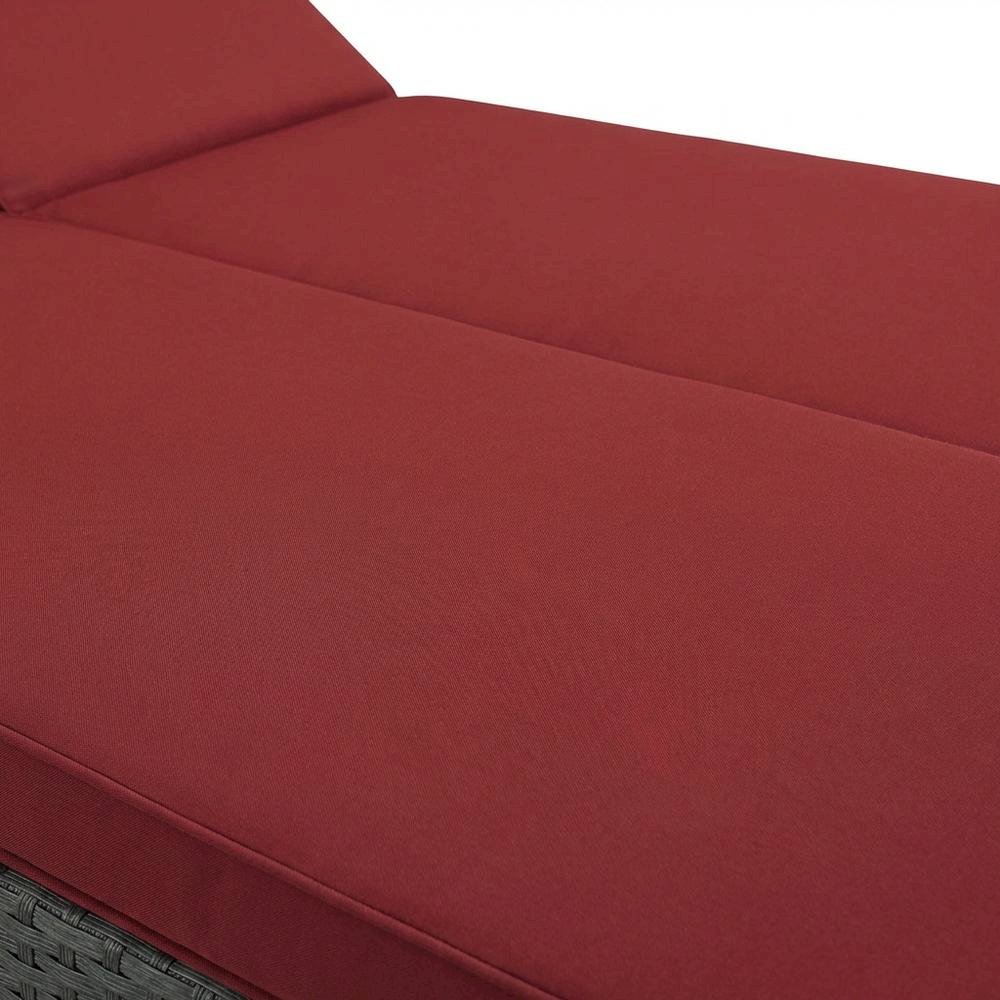 Outdoor Patio Double Chaise With Cushioned Seat And Sturdy Frame. Picture 5