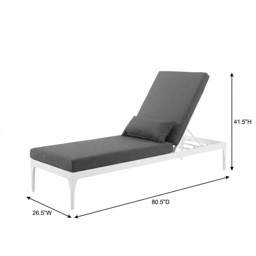 Outdoor Patio Chaise Lounge Chair In Sleek Design With Cushioned Seat. Picture 7