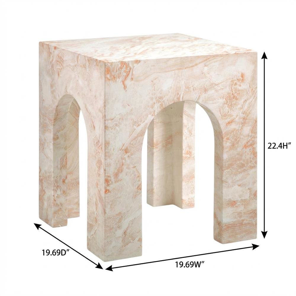 Outdoor patio arched concrete side table, sturdy design, for various spaces. Picture 7