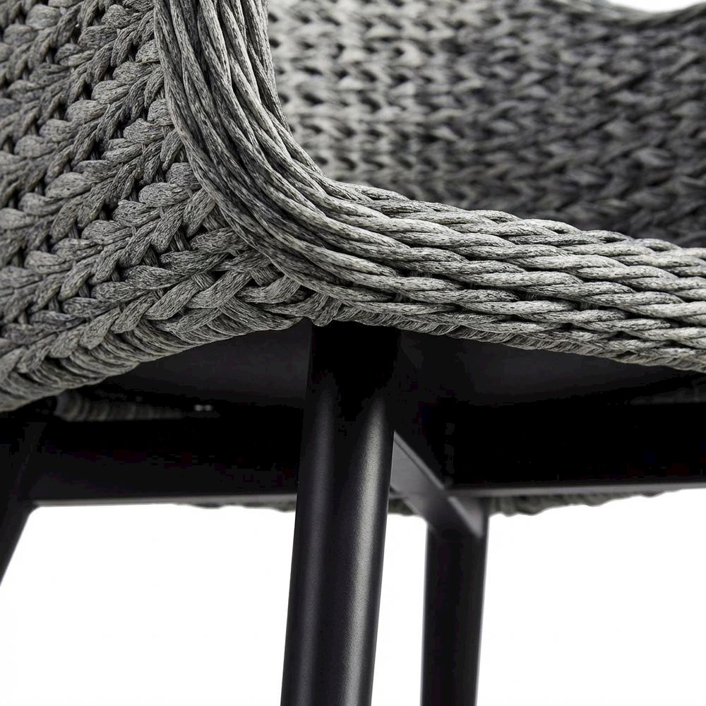 Outdoor Wicker Rattan Dining Armchair With Armrest And Classic Design. Picture 6
