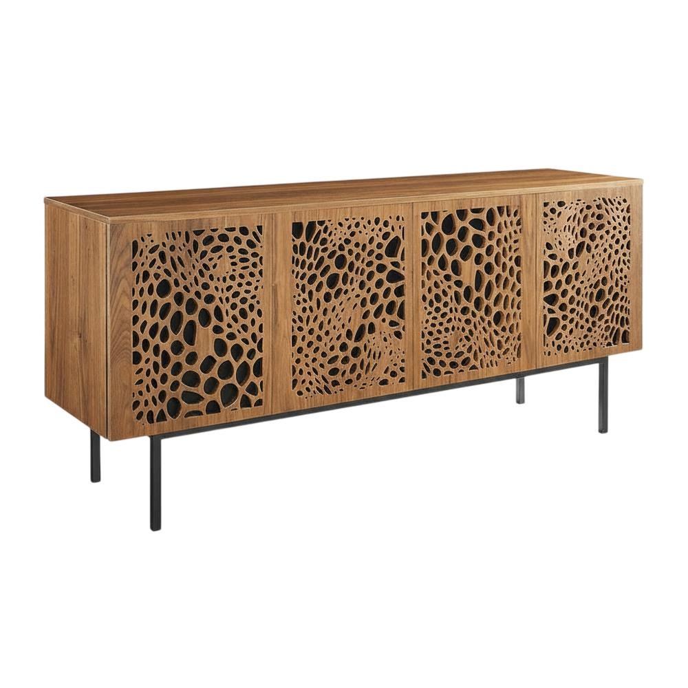 Wooden Brown TV Stand with Ample Storage Space and Modern Design. Picture 1