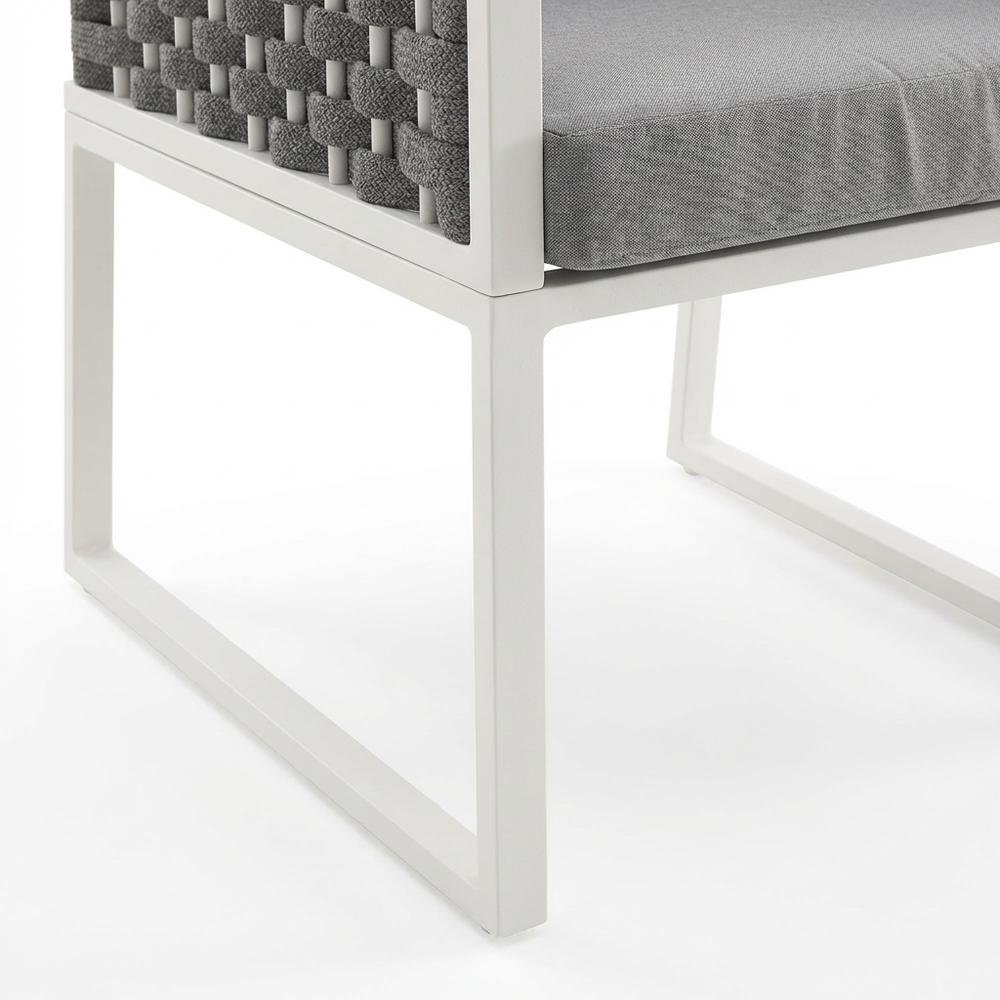 Aluminum Outdoor Dining Armchair Set Of 2 With Cushioned Seating. Picture 6