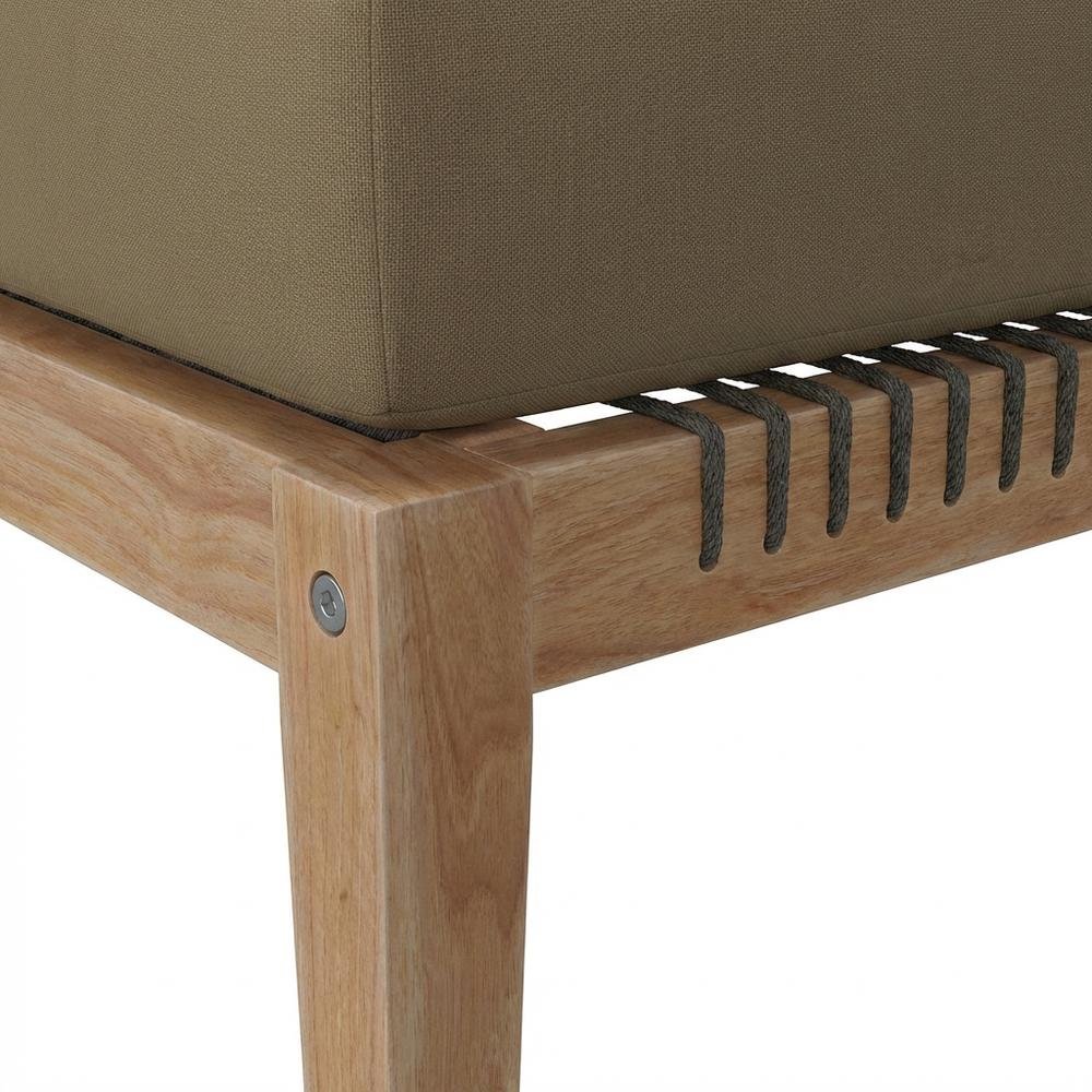 Teak Wood Outdoor Lounge Chair With Armless Design And Cushioned Seat. Picture 6
