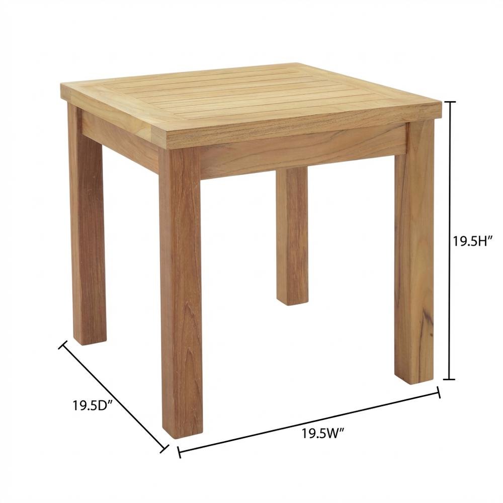 Teak Outdoor Patio Side Table With Elegant Finish And Sturdy Design. Picture 7