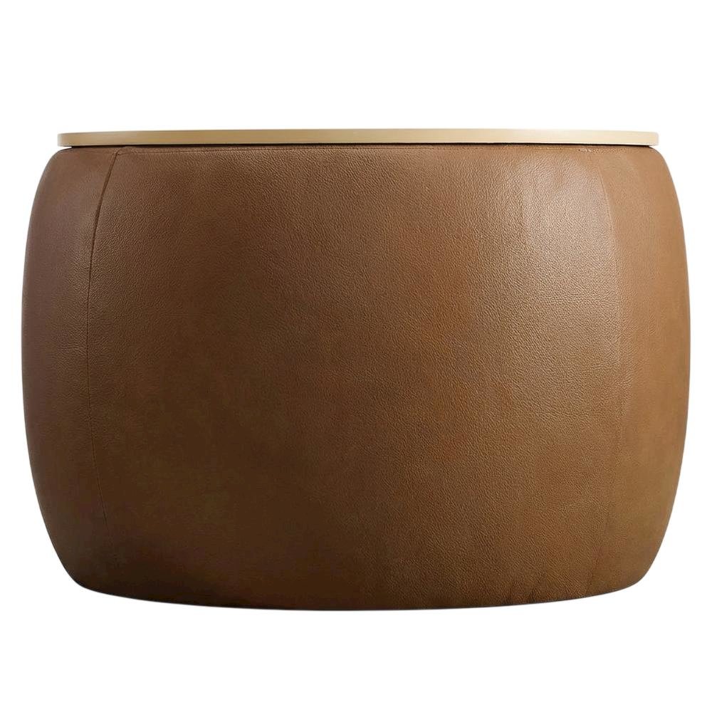 Vegan Leather Storage Ottoman, Neutral Color with Spacious Seat, Durable. Picture 4