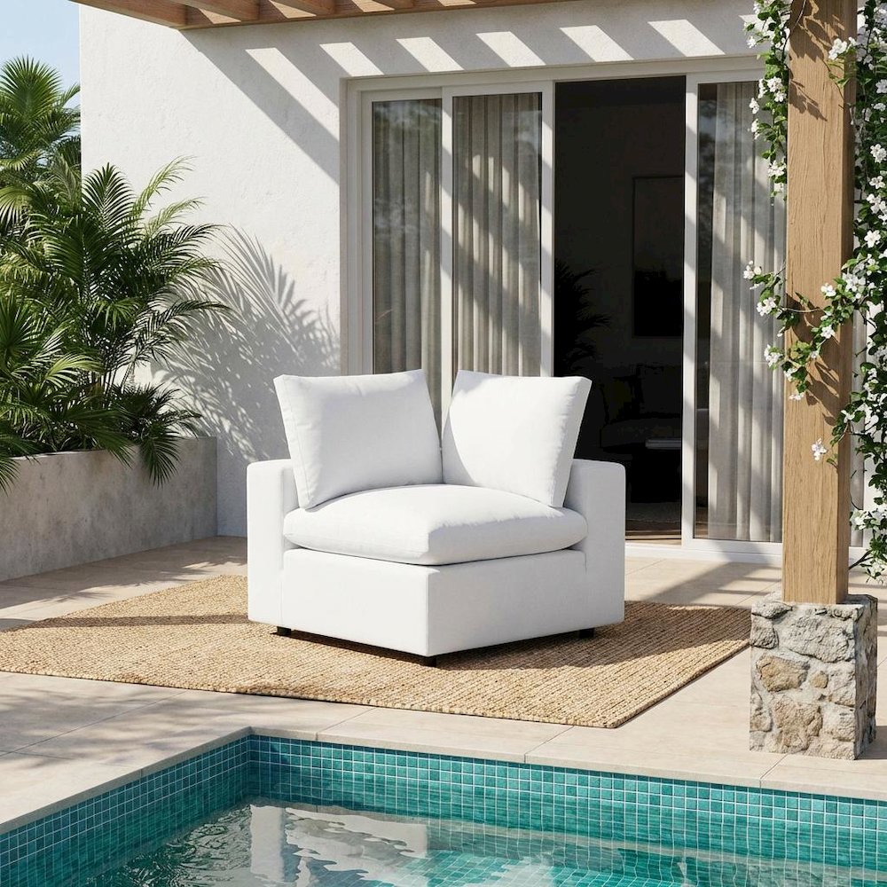 Outdoor Patio Corner Chair With Cushioned Seating And Sturdy Frame. Picture 2