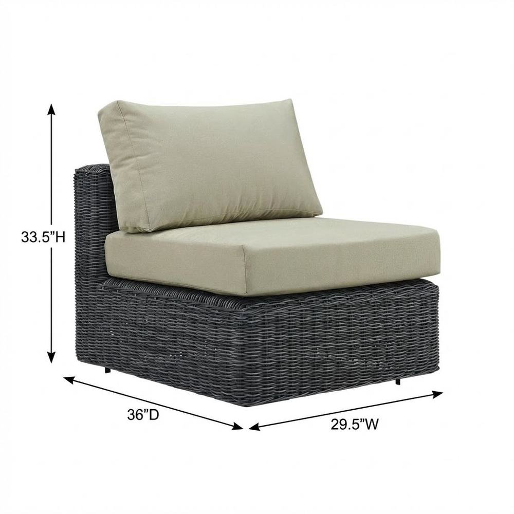Outdoor Patio Armless Lounge Chair With Cushioned Seat And Back Support. Picture 7