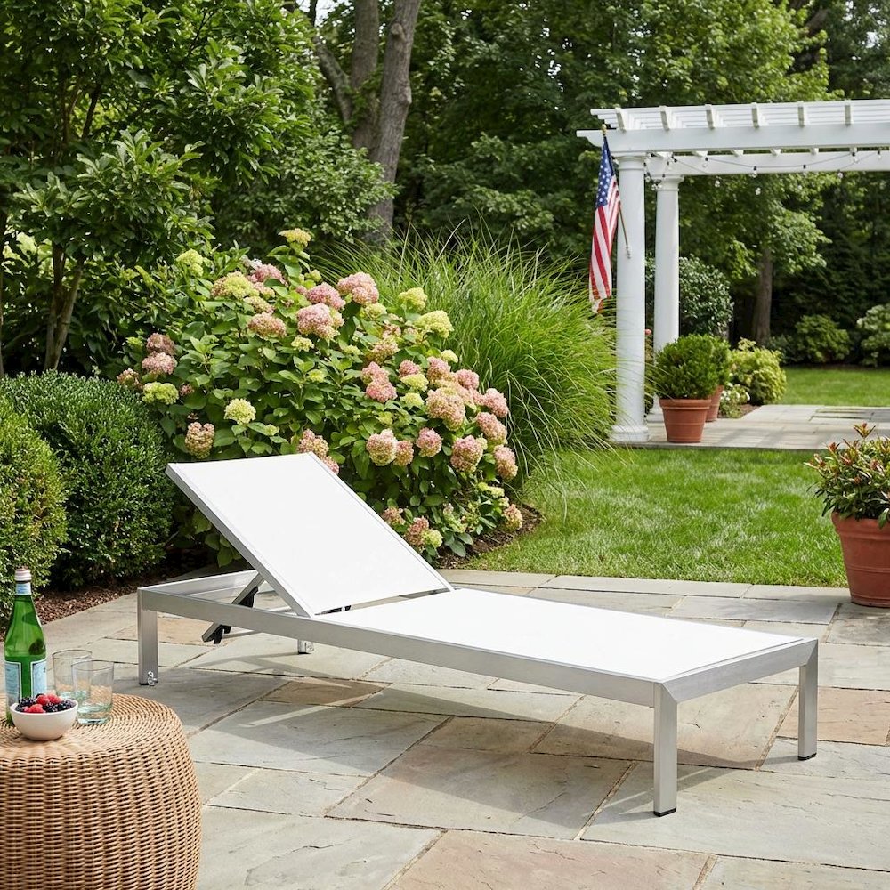 Aluminum Outdoor Patio Lounge Chair With Adjustable Backrest For Relaxation. Picture 3