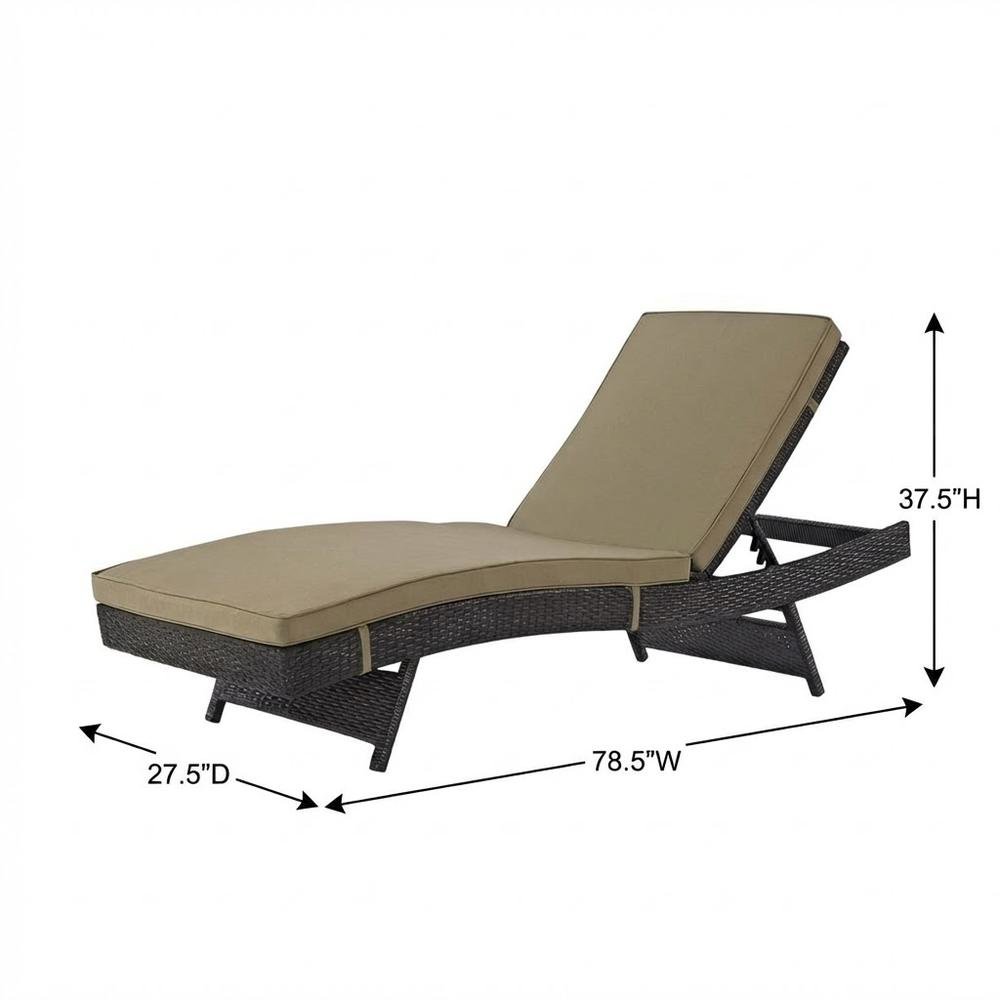 Outdoor Patio Chaise With Cushioned Comfort For Lounge Relaxation. Picture 7