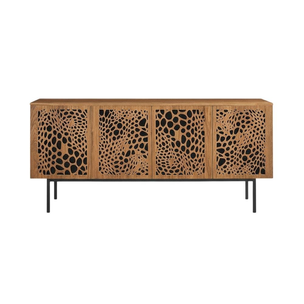 Wooden Brown TV Stand with Ample Storage Space and Modern Design. Picture 4