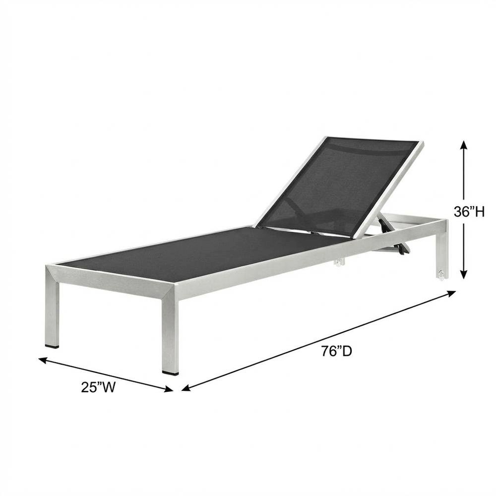 Outdoor Patio Aluminum Chaise With Comfortable Backrest And Stylish Design. Picture 7