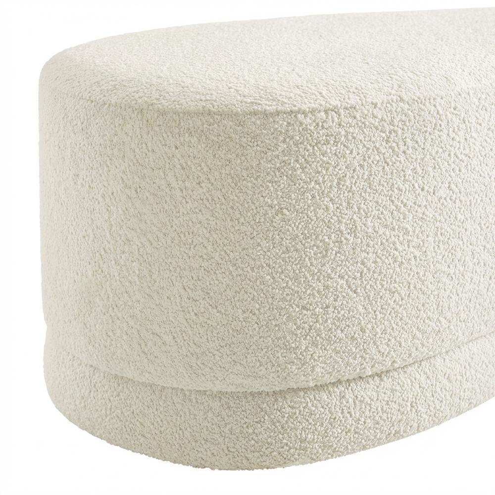 Outdoor upholstered ottoman bench with plush top for patio seating. Picture 6