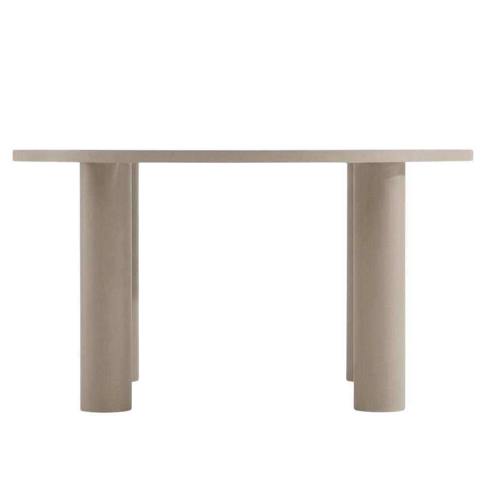Aluminum Outdoor Dining Table with Round Top and Sturdy Base. Picture 4