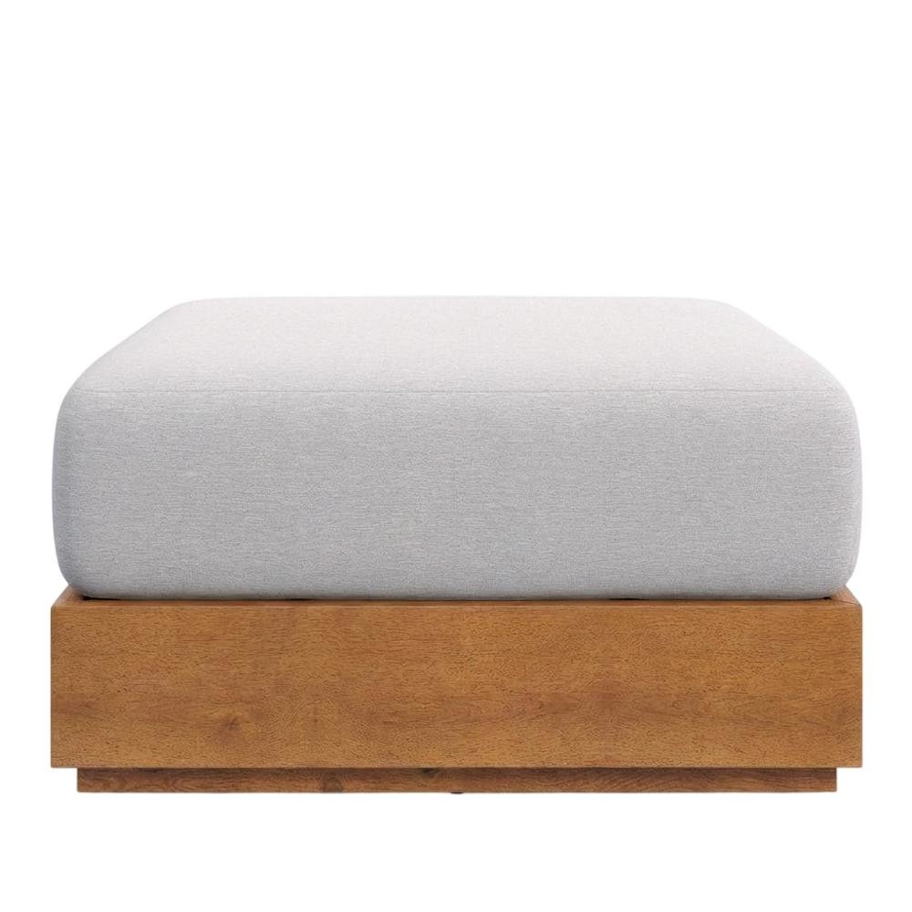 Outdoor Patio Ottoman with Acacia Wood Top and Stylish Design. Picture 4