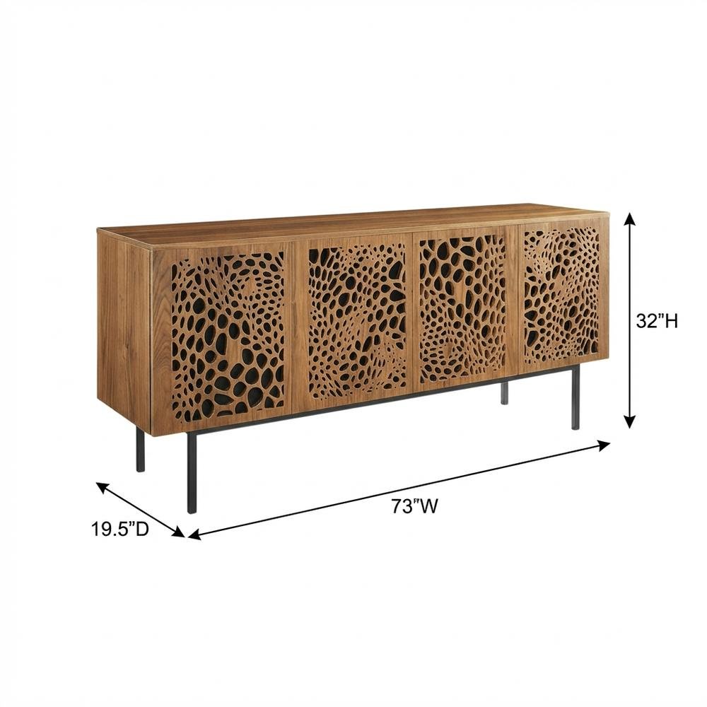 Wooden Brown TV Stand with Ample Storage Space and Modern Design. Picture 7