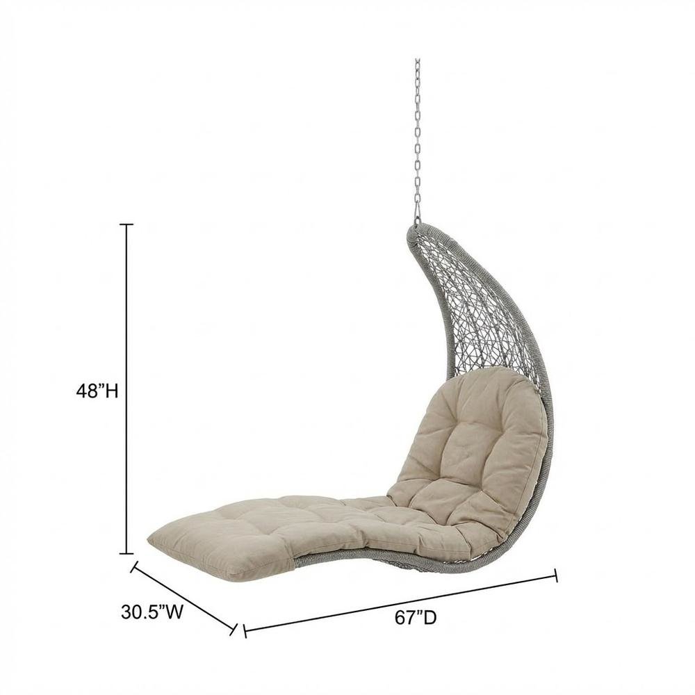 Outdoor Lounge Chair In Neutral Tone With Sturdy Design For Patio Relaxation. Picture 7