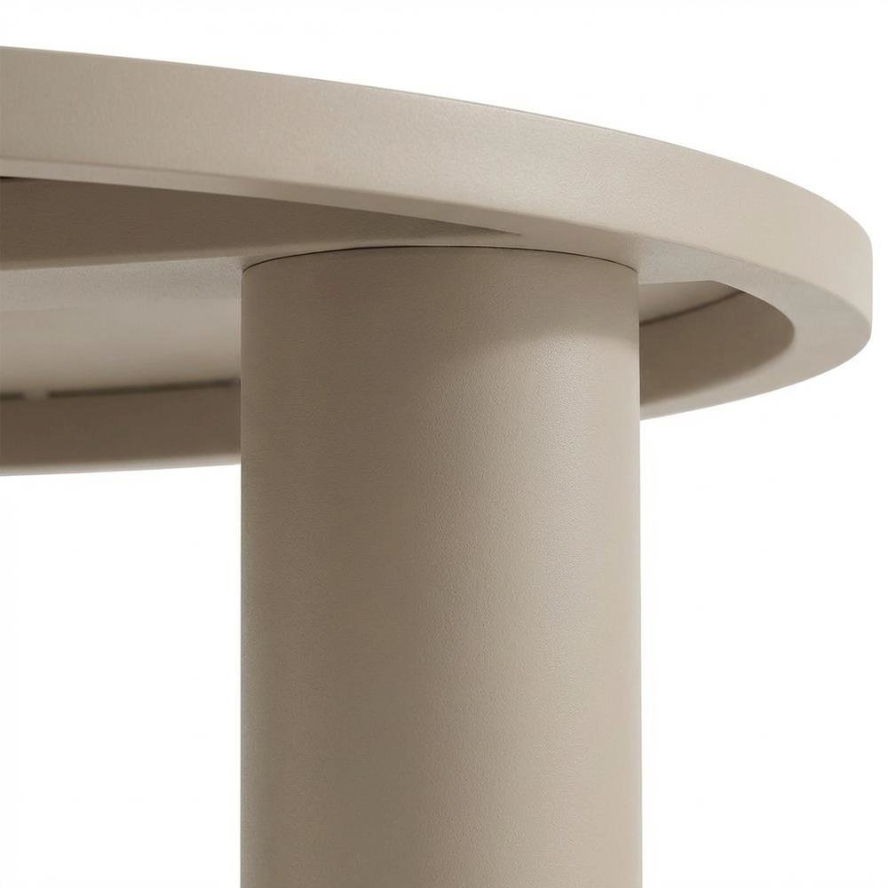 Aluminum Outdoor Dining Table with Round Top and Sturdy Base. Picture 6