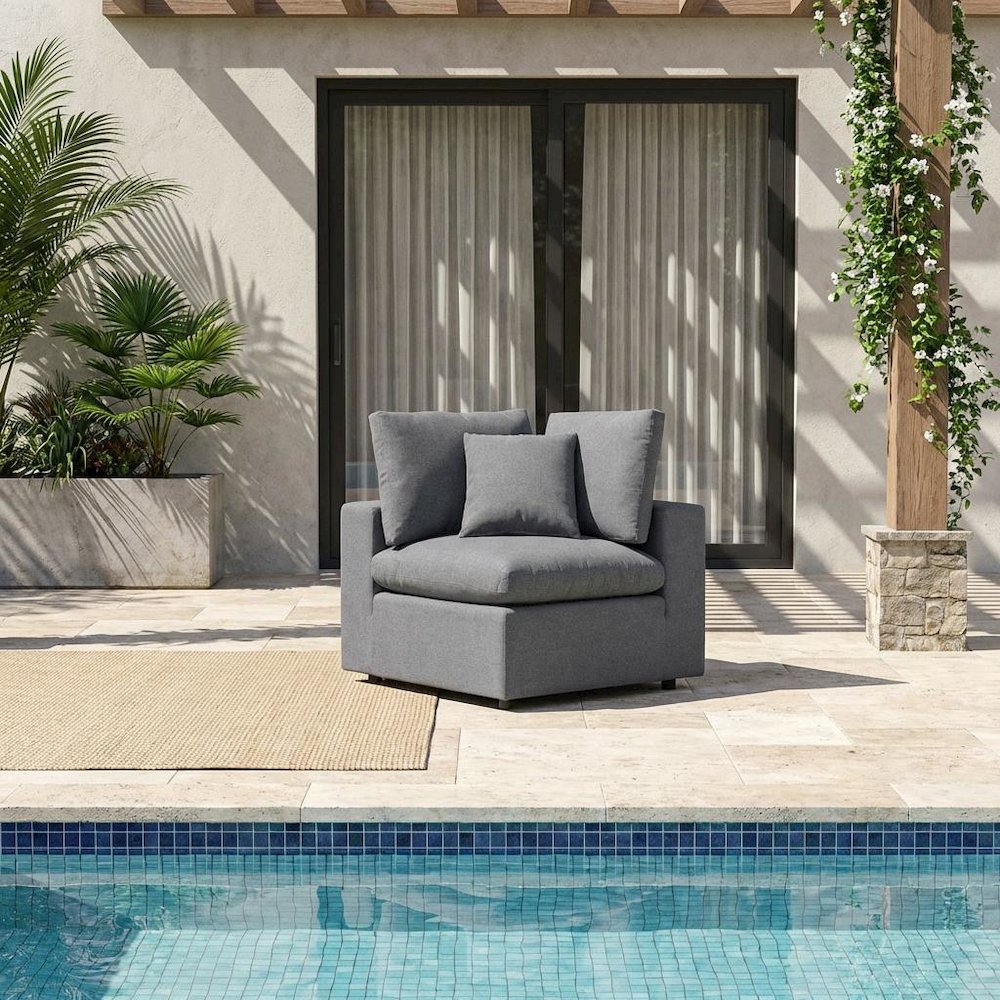 Outdoor Patio Corner Chair With Plush Cushion And Durable Frame. Picture 2