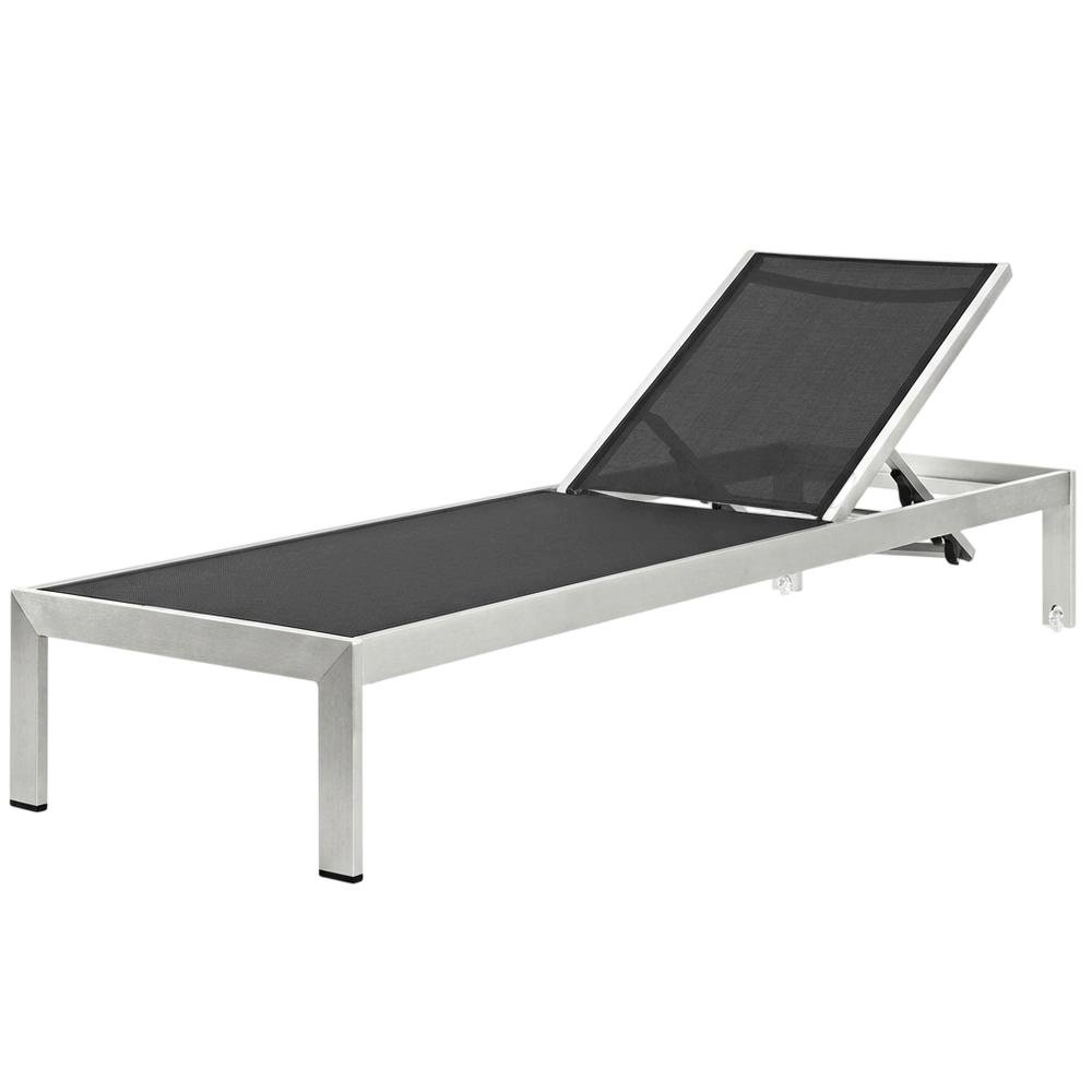 Outdoor Patio Aluminum Chaise With Comfortable Backrest And Stylish Design. Picture 1