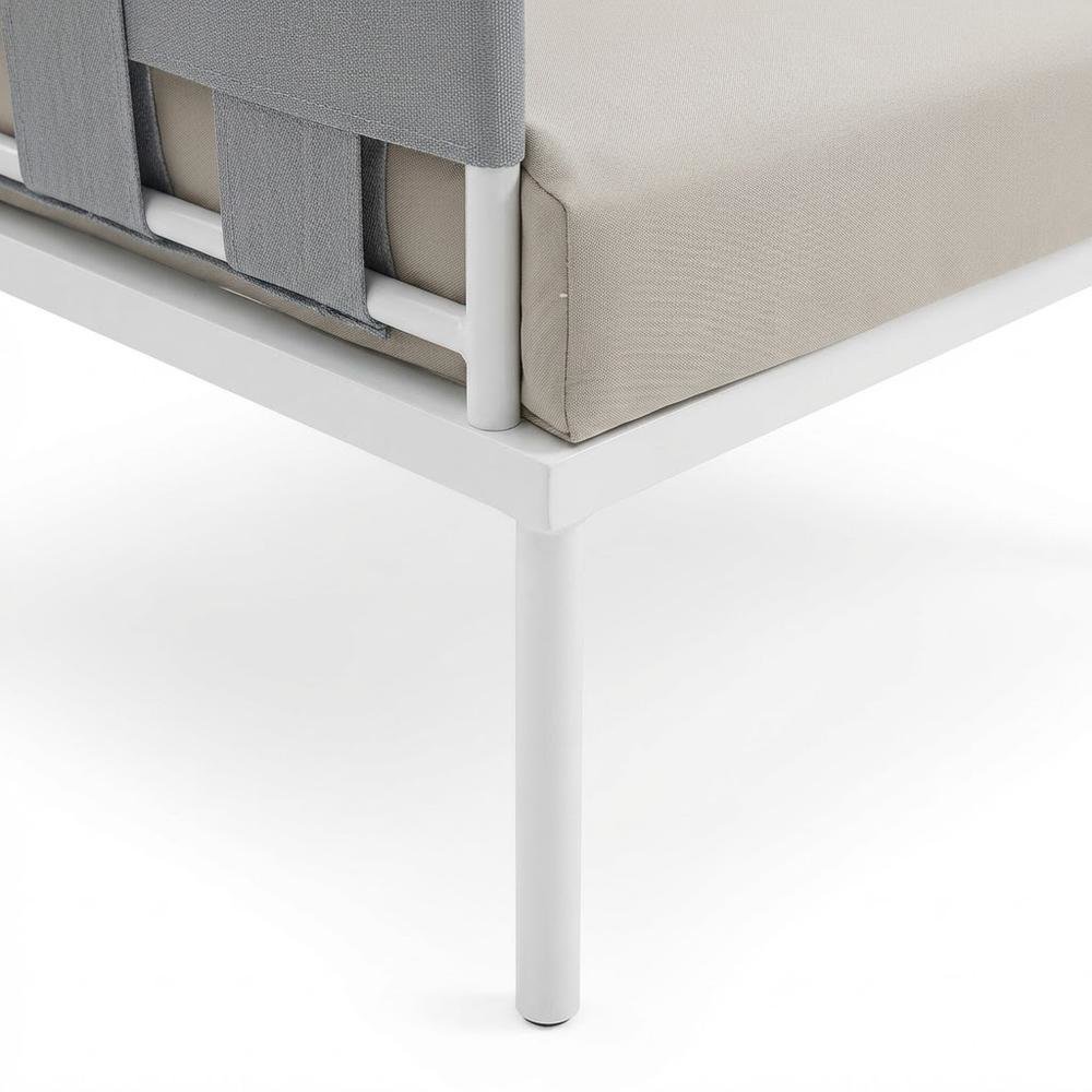 Outdoor Patio Aluminum Armchair With Weather-Resistant Frame And Cushioned Seat. Picture 6