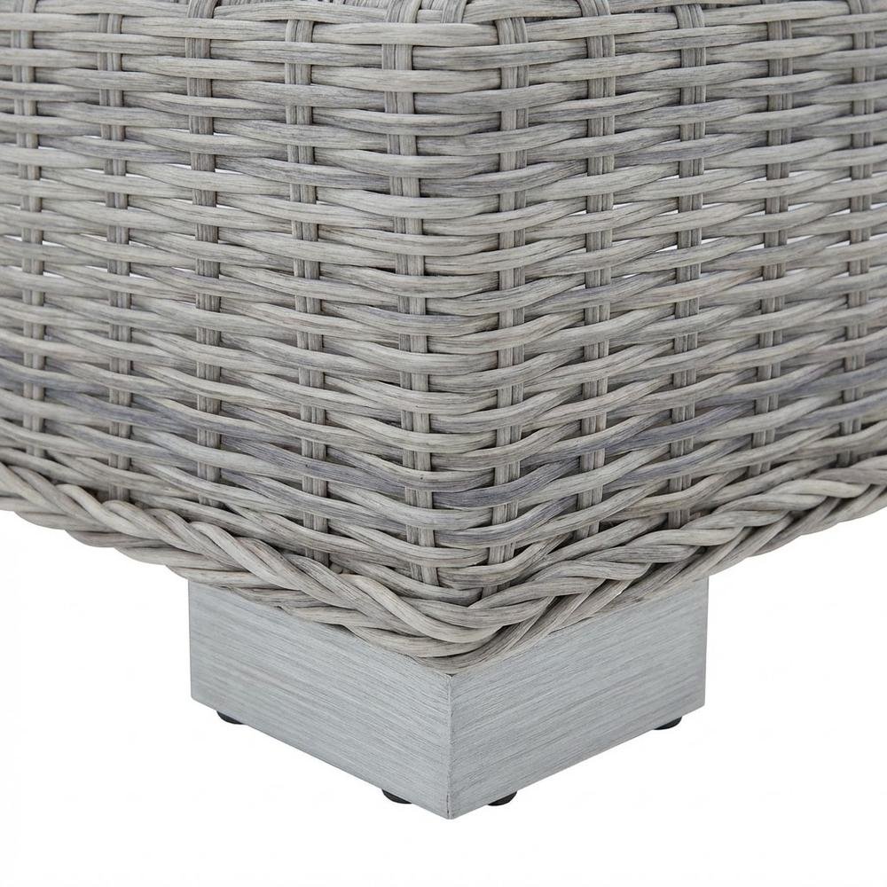 Outdoor Patio Wicker Rattan Corner Chair With Backrest And Seat Cushion. Picture 6