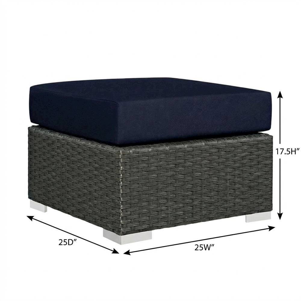 Stylish Outdoor Ottoman with Durable Fabric and Comfortable Design. Picture 7