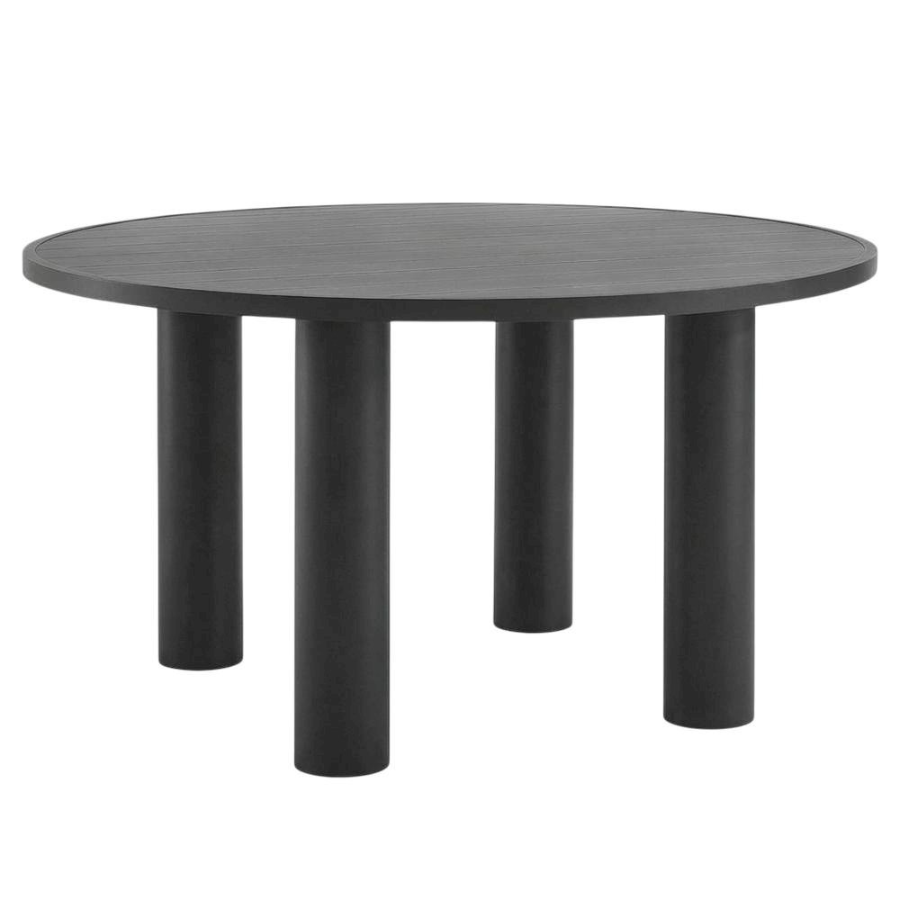 Aluminum Outdoor Dining Table with Round Top and Durable Frame. Picture 1