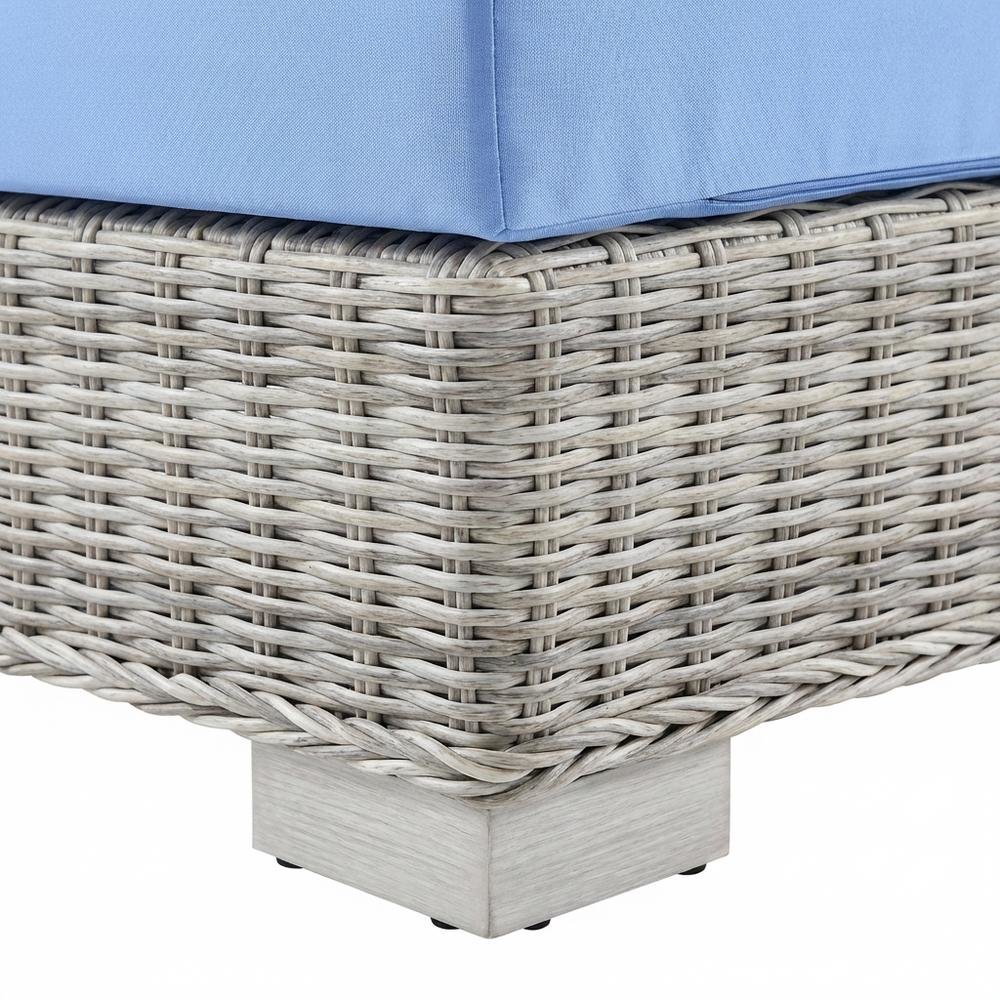 Outdoor Patio Wicker Rattan Corner Chair With Plush Seat Cushion. Picture 6