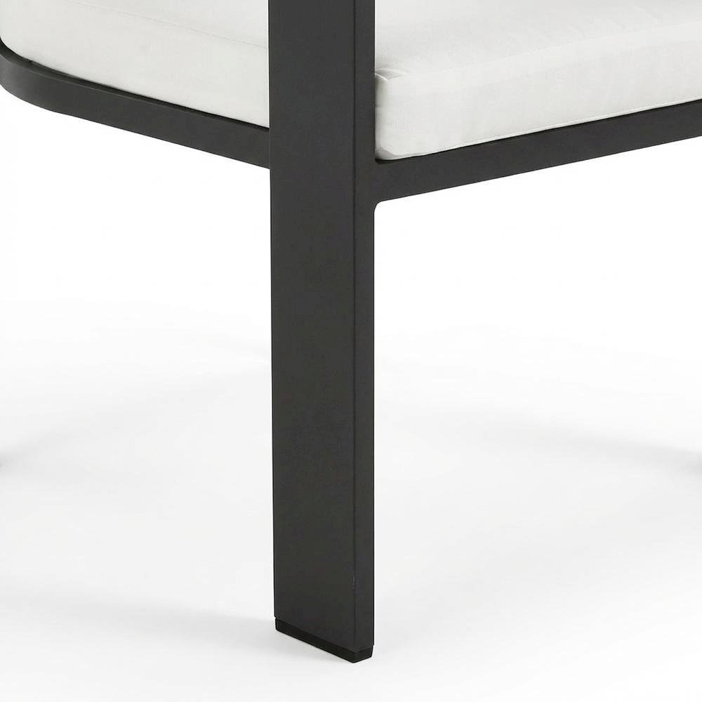 Aluminum Outdoor Patio Dining Chair with Cushioned Seat and Stylish Design. Picture 6